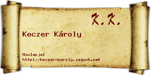 Keczer Károly névjegykártya